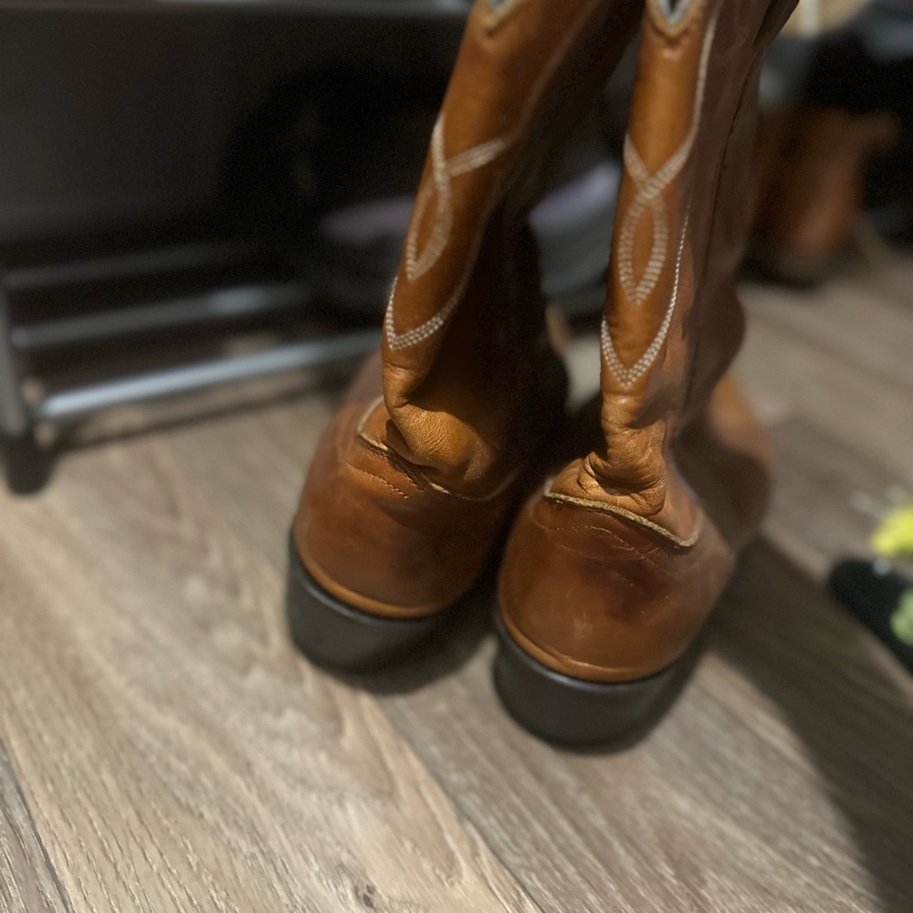 Durango TR762 Tan Leather Western Boots - Picture 3 of 5